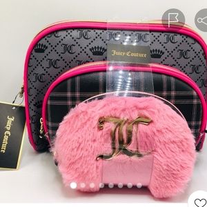 JUICY COUTURE 3 Piece Monogram Cosmetic Bag